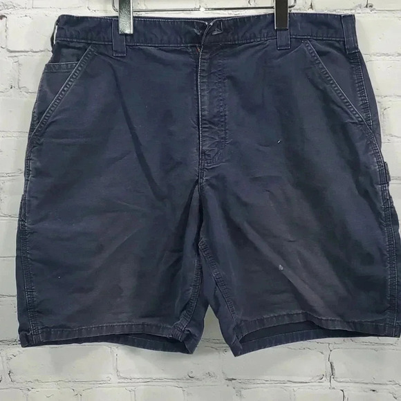 Carhartt Other - Carhartt Men's Cargo Shorts Size 38 Relaxed Fit Navy Blue Flat Front Canvas